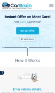 How carbrain.com looks like on a mobile device such as an iPhone.