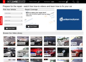 How carcarekiosk.com looks like on a tablet such as an iPad.