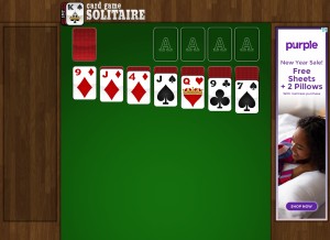 How cardgamesolitaire.com looks like on a tablet such as an iPad.
