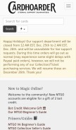 How cardhoarder.com looks like on a mobile device such as an iPhone.