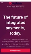 How cardknox.com looks like on a mobile device such as an iPhone.