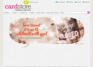 How cardstore.com looks like on a tablet such as an iPad.