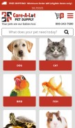 How carealotpets.com looks like on a mobile device such as an iPhone.