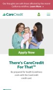 How carecredit.com looks like on a mobile device such as an iPhone.