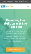 How caredox.com looks like on a mobile device such as an iPhone.