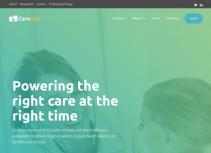 How caredox.com looks like on a tablet such as an iPad.