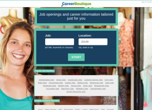 How careerboutique.com looks like on a tablet such as an iPad.