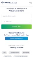 How careerbuilder.com looks like on a mobile device such as an iPhone.