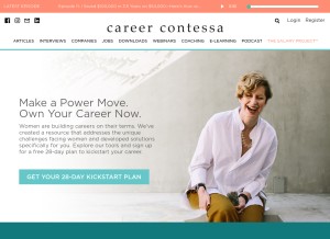 How careercontessa.com looks like on a tablet such as an iPad.