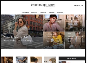How careergirldaily.com looks like on a tablet such as an iPad.