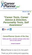 How careerplanner.com looks like on a mobile device such as an iPhone.