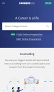 How careers360.com looks like on a mobile device such as an iPhone.
