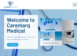 How caremarqmedical.com looks like on a tablet such as an iPad.
