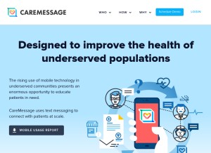 How caremessage.org looks like on a tablet such as an iPad.
