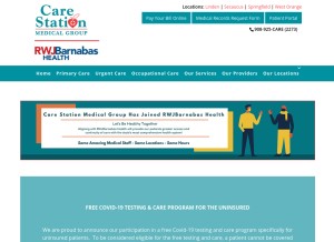 How carestationmedical.com looks like on a tablet such as an iPad.