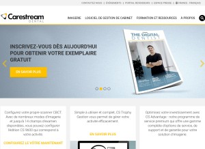 How carestreamdental.com looks like on a tablet such as an iPad.