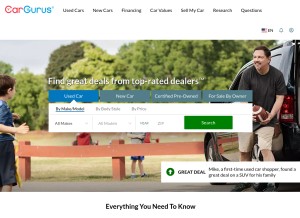 How cargurus.com looks like on a tablet such as an iPad.