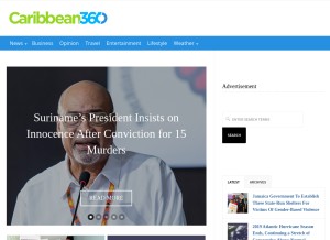 How caribbean360.com looks like on a tablet such as an iPad.
