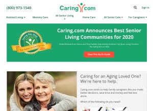 How caring.com looks like on a tablet such as an iPad.
