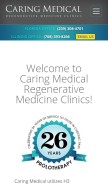 How caringmedical.com looks like on a mobile device such as an iPhone.