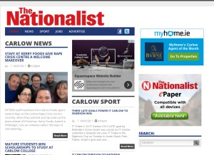 How carlow-nationalist.ie looks like on a tablet such as an iPad.