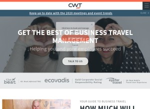 How carlsonwagonlit.com looks like on a tablet such as an iPad.