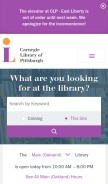 How carnegielibrary.org looks like on a mobile device such as an iPhone.