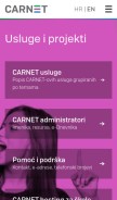 How carnet.hr looks like on a mobile device such as an iPhone.