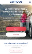 How carnovo.com looks like on a mobile device such as an iPhone.