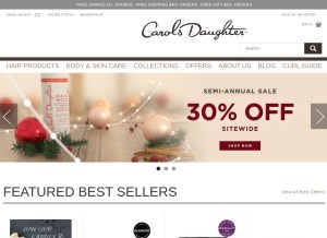 How carolsdaughter.com looks like on a tablet such as an iPad.