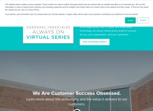 How carouselindustries.com looks like on a tablet such as an iPad.