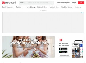 How carousell.com looks like on a tablet such as an iPad.
