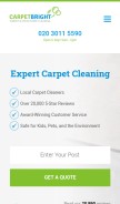 How carpetbright.uk.com looks like on a mobile device such as an iPhone.