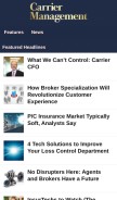 How carriermanagement.com looks like on a mobile device such as an iPhone.