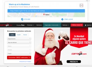 How carroya.com looks like on a tablet such as an iPad.