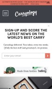 How carryology.com looks like on a mobile device such as an iPhone.