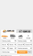 How cars.cz looks like on a mobile device such as an iPhone.