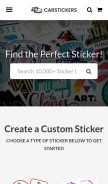 How carstickers.com looks like on a mobile device such as an iPhone.
