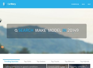 How carstory.com looks like on a tablet such as an iPad.