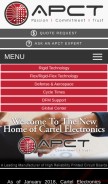 How cartelelectronics.com looks like on a mobile device such as an iPhone.