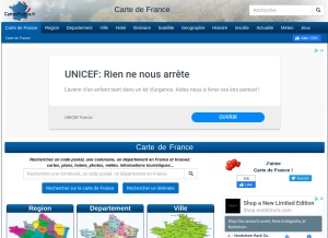 How cartesfrance.fr looks like on a tablet such as an iPad.