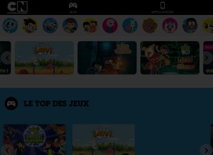 How cartoonnetwork.com looks like on a tablet such as an iPad.
