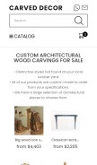How carved-decor.com looks like on a mobile device such as an iPhone.
