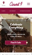How carvel.com looks like on a mobile device such as an iPhone.