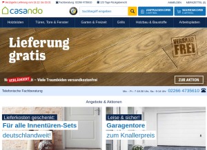 How casando.de looks like on a tablet such as an iPad.