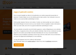 How casema.nl looks like on a tablet such as an iPad.