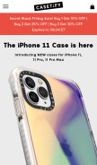 How casetify.com looks like on a mobile device such as an iPhone.