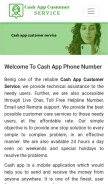 How cash-app-customer-service.com looks like on a mobile device such as an iPhone.