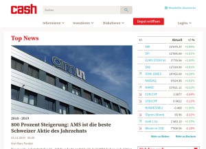 How cash.ch looks like on a tablet such as an iPad.