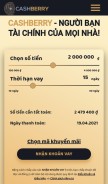 How cashberry.vn looks like on a mobile device such as an iPhone.
